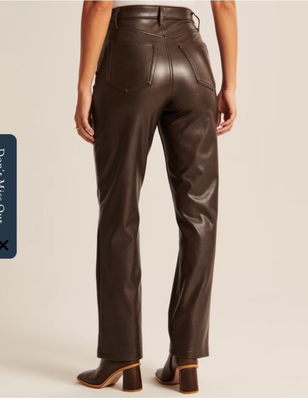 Abercrombie and FitchThe 90's Straight Ultra High Rise Vegan Leather Pant 27/4 - Picture 4 of 8